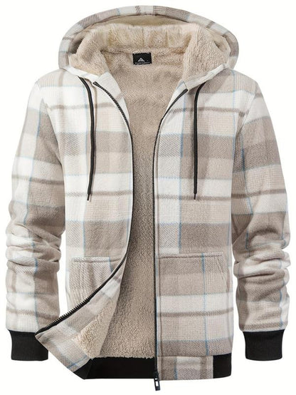 Cozy Plaid Sherpa-Lined Hooded Jacket