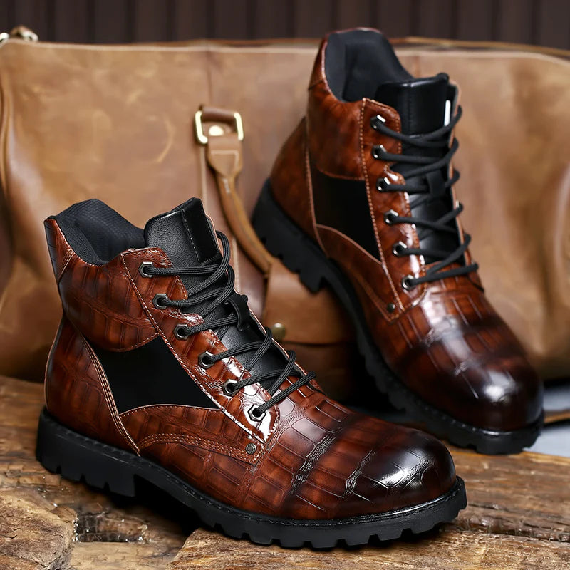  Men'S Premium Leather Boots