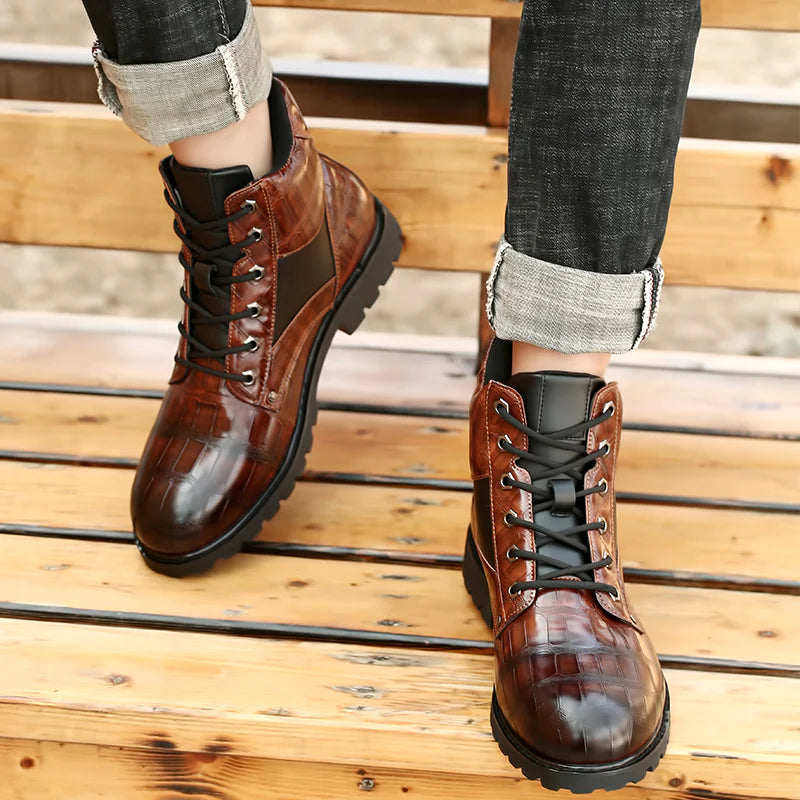  Men'S Premium Leather Boots